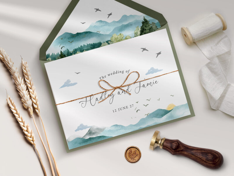Woodland Concertina Wedding Invitation