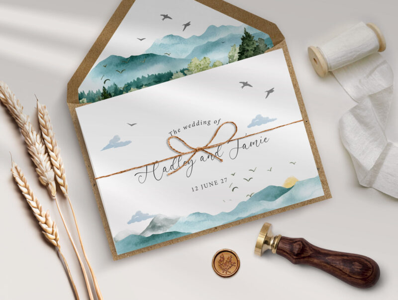 Woodland Concertina Wedding Invitation