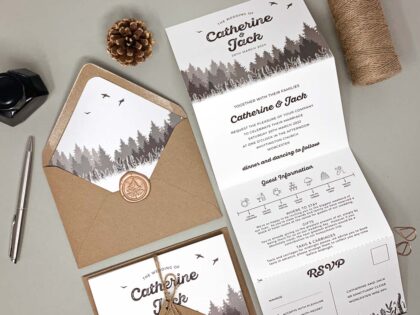 Woodland Wedding Concertina Invite