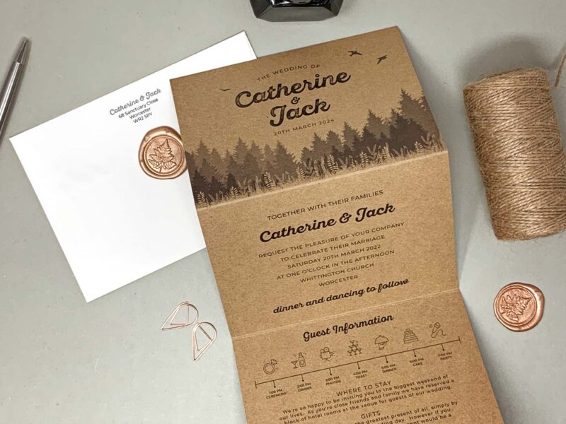 Woodland Wedding Concertina Invite