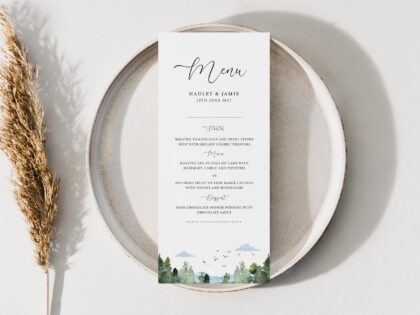 Woodland Wedding Menu