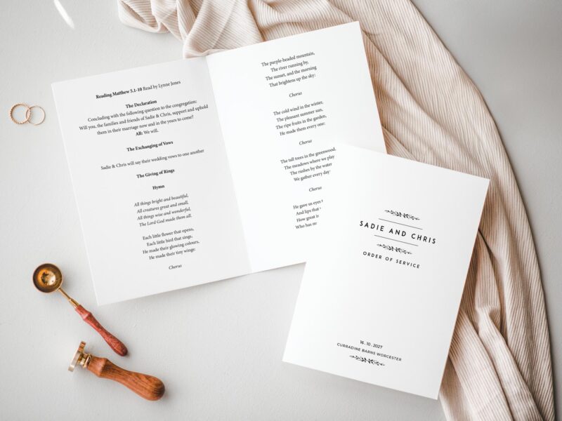 Country Wedding Order of Service