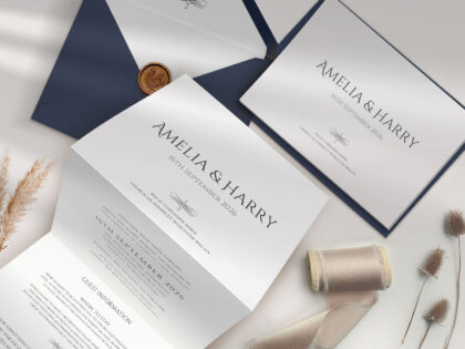 Minimalist Concertina Wedding Invitation