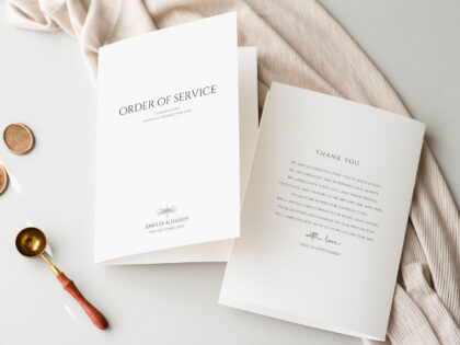 Minimalist Wedding Order of Service