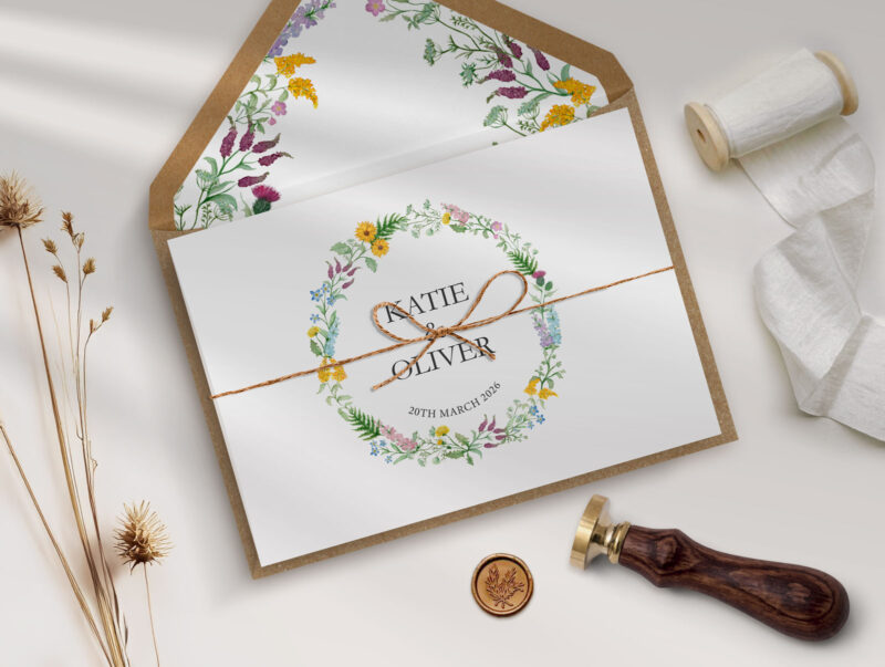 Wildflower Concertina Wedding Invitation