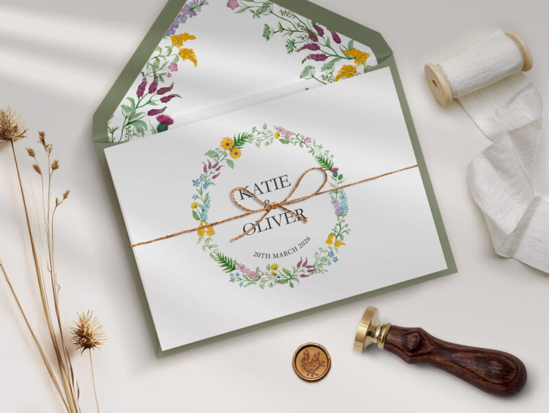 Wildflower Concertina Wedding Invitation