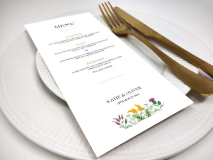 Wildflower Wedding Menu