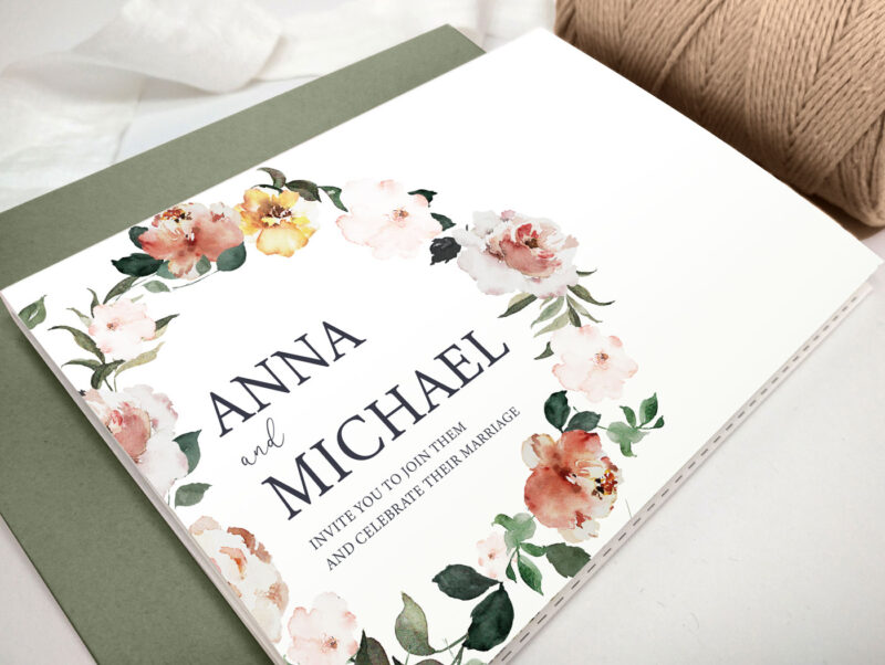 Floral Concertina Wedding Invitation