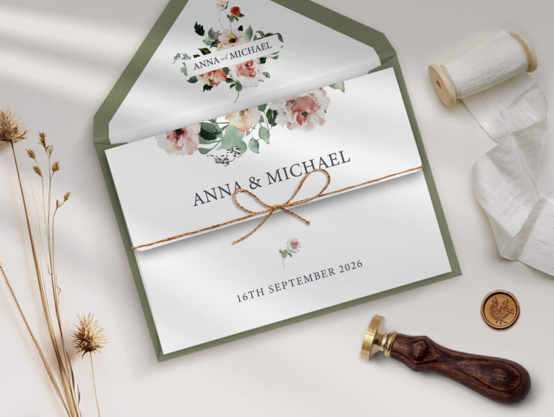 Floral Trifold Wedding Invitation