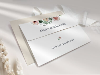 Floral Trifold Wedding Invitation