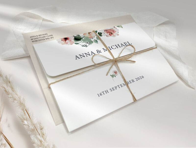 Floral Trifold Wedding Invitation