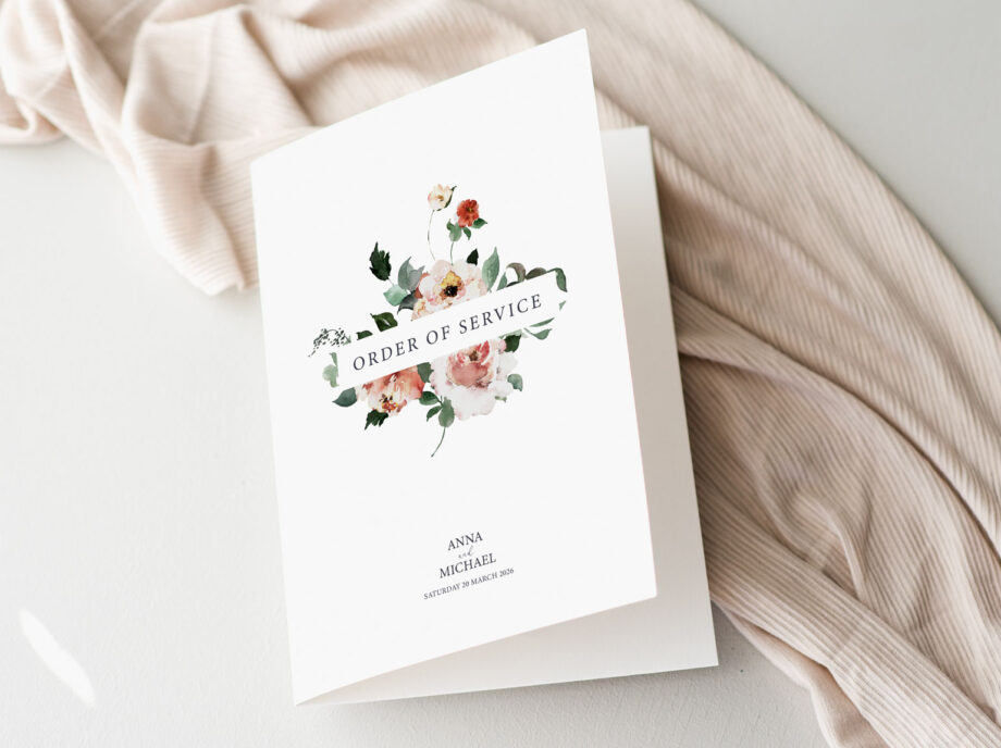 Floral Wedding Order of Service