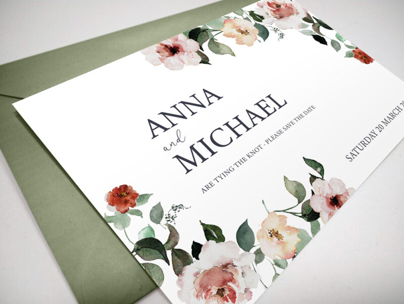 Floral Wedding Save the Date