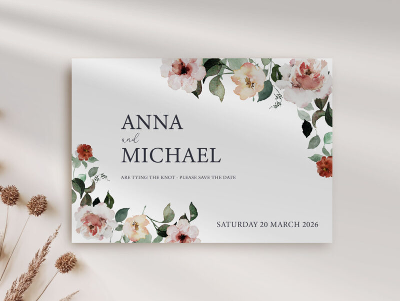 Floral Wedding Save the Date