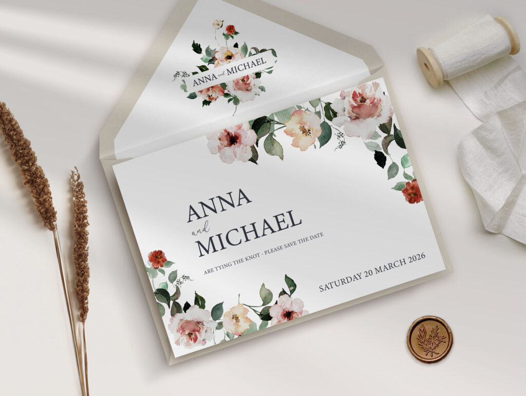 Floral Wedding Save the Date