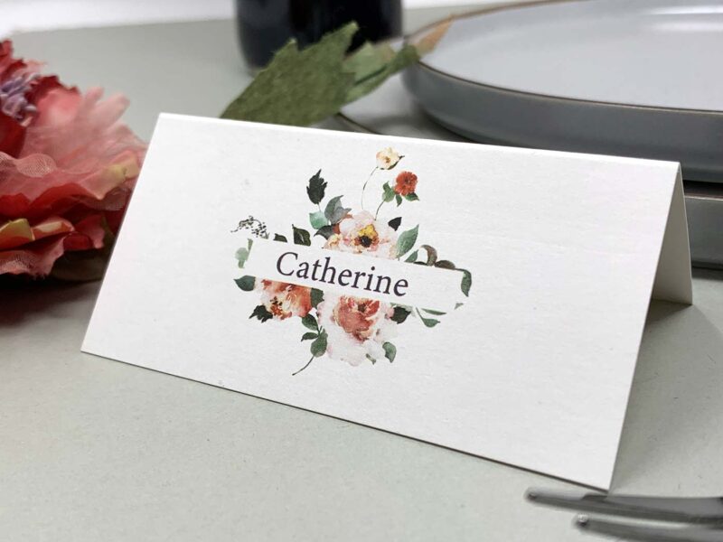 Floral Wedding Tent Card