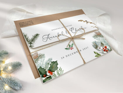 Winter Trifold Wedding Invitation