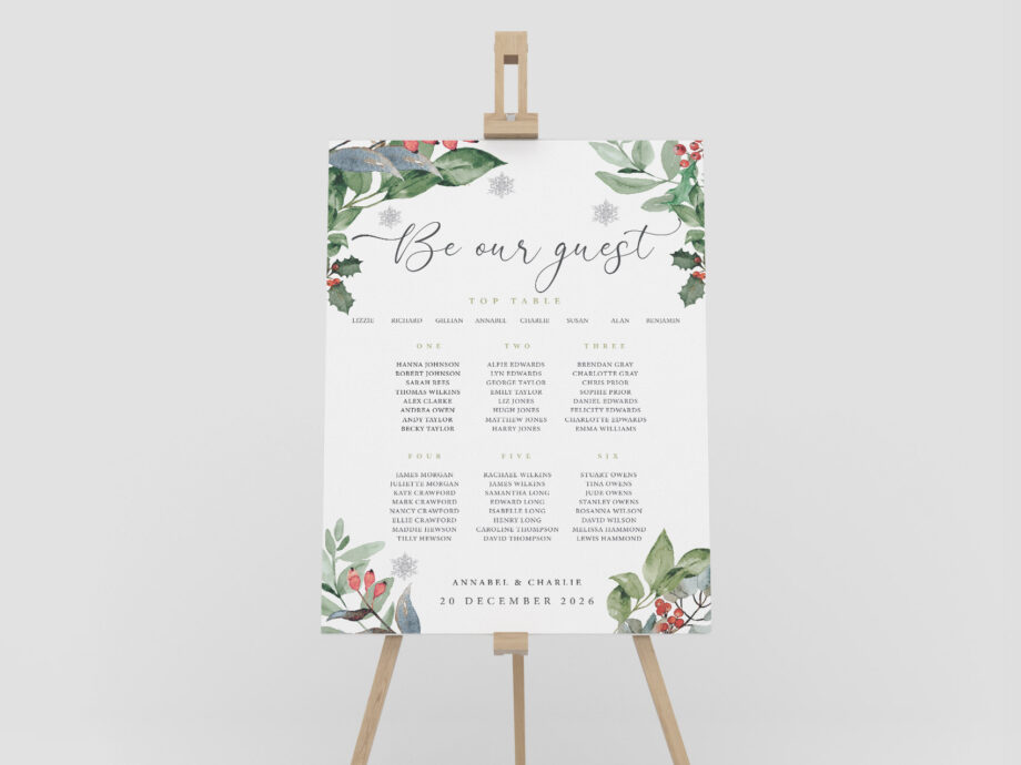 Winter Wedding Table Plan