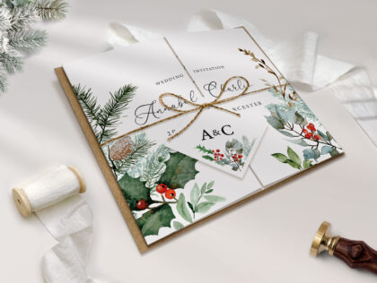 Winter Wedding Gatefold Invitation