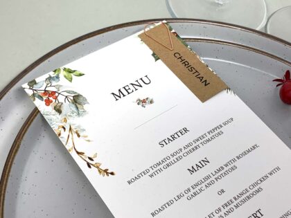 Winter Wedding Menu