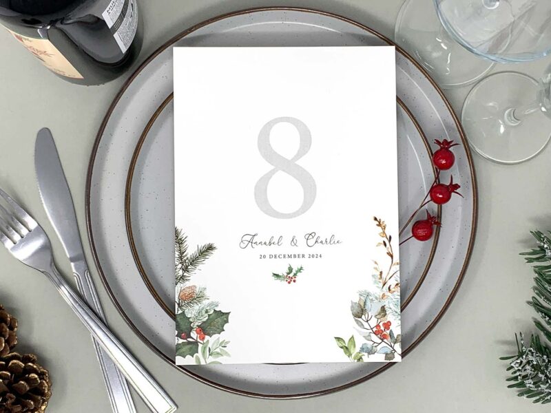 Winter Wedding Table Name