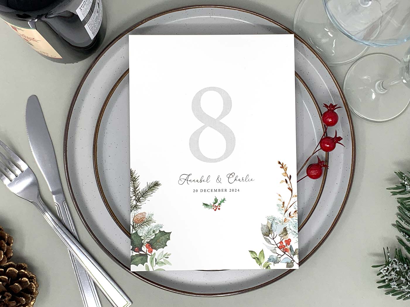 Winter Table Name - Wedding Stationery - Tinyfox