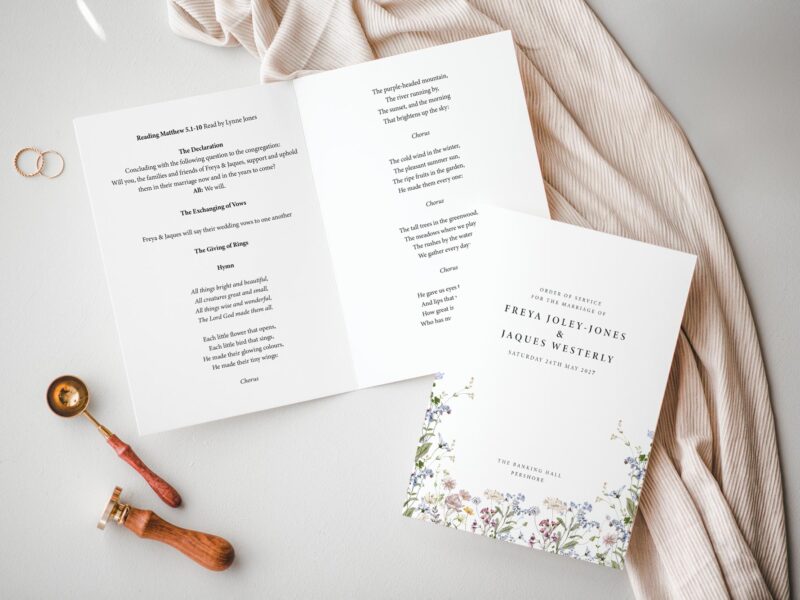 Meadow Wedding Order of Service