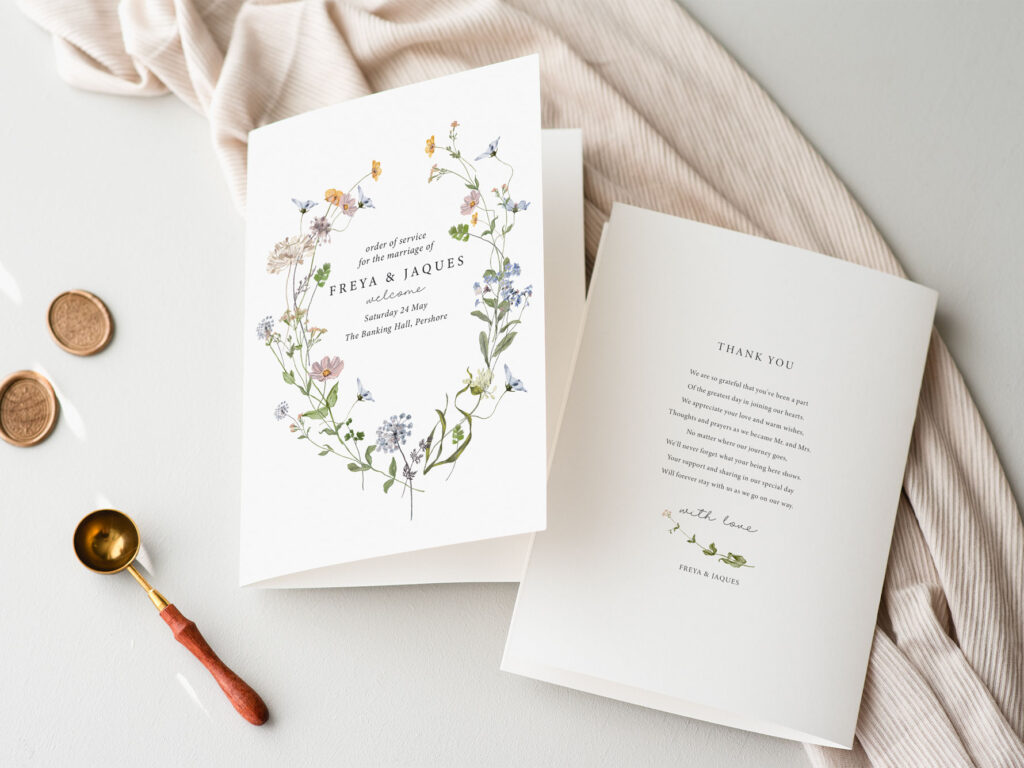 Meadow Wedding Order of Service