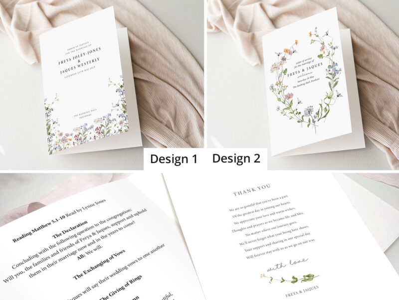 Meadow Wedding Order of Service