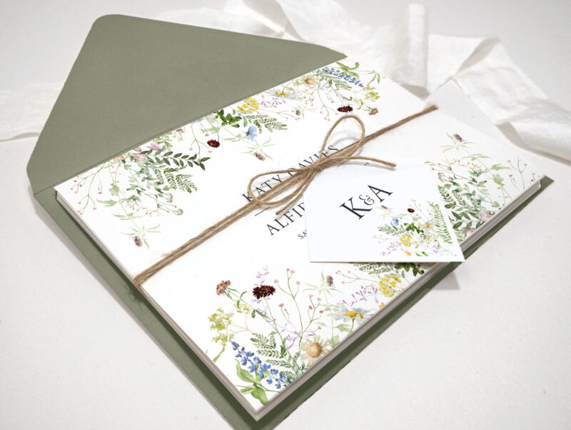 Wild Blooms Concertina Invitation