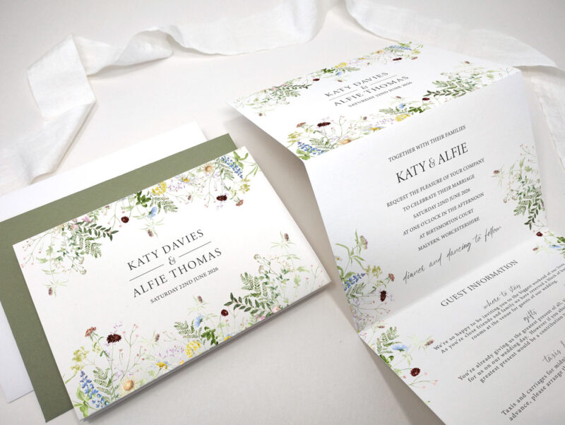 Wild Blooms Concertina Invitation