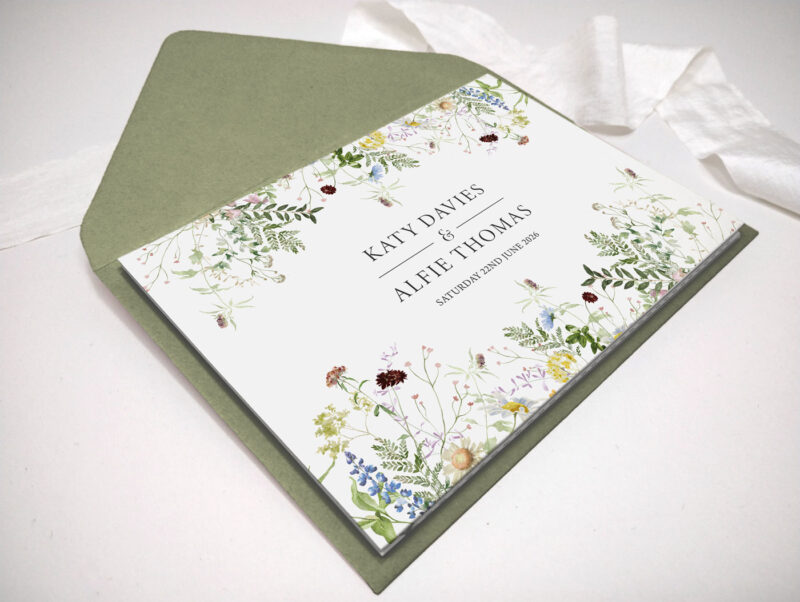 Wild Blooms Concertina Invitation