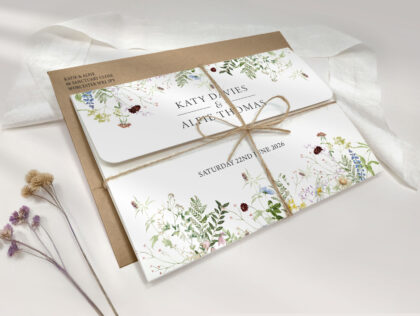 Wild Blooms Trifold Wedding Invitation