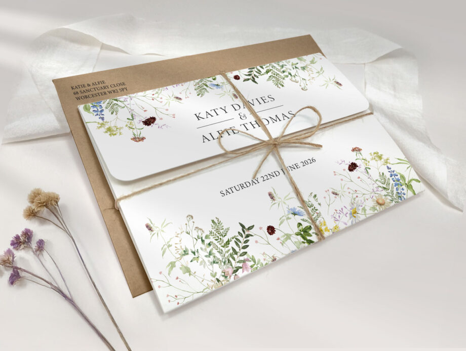 Wild Blooms Trifold Wedding Invitation