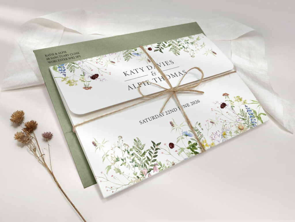Wild Blooms Trifold Wedding Invitation