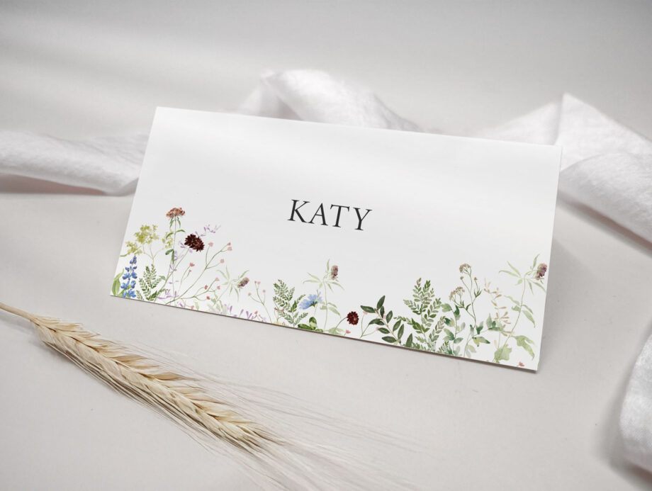 Wild Blooms Wedding Place Name Card
