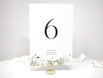 Wild Blooms Wedding Table Name