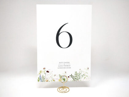 Wild Blooms Wedding Table Name