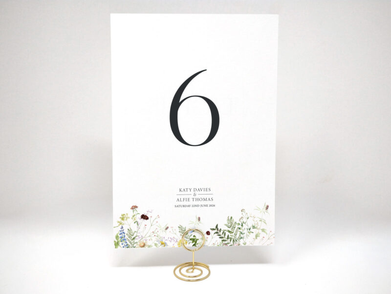 Wild Blooms Wedding Table Name