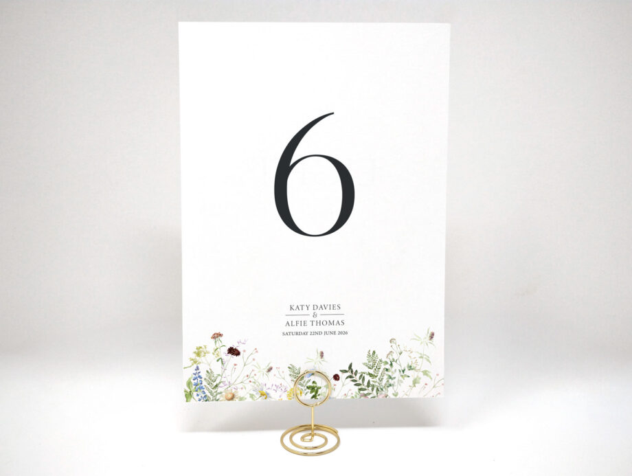 Wild Blooms Wedding Table Name