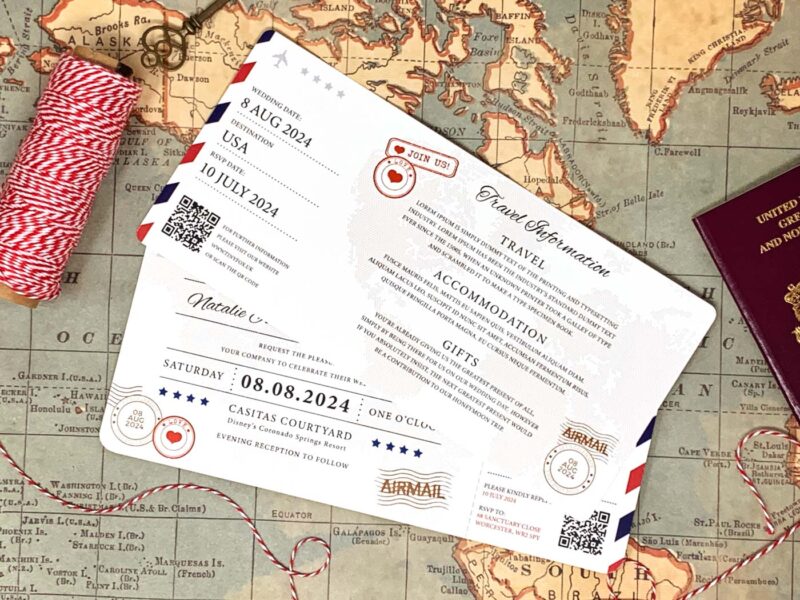 Airline Wedding Ticket Invitation