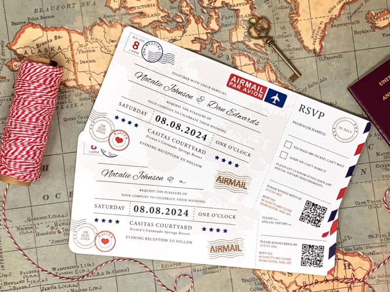 Airline Wedding Ticket Invitation