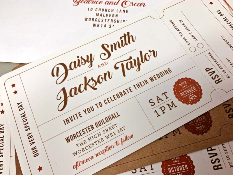 Retro Wedding Invitation Ticket