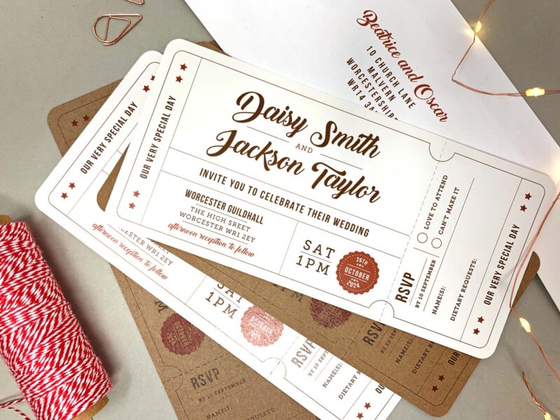 Retro Wedding Invitation Ticket