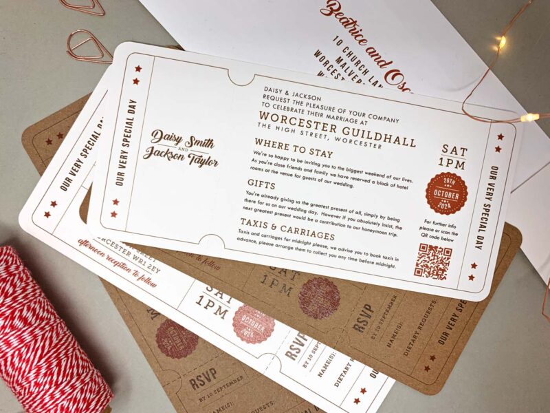 Retro Wedding Invitation Ticket