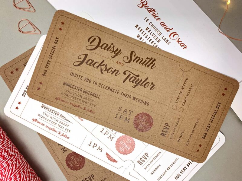 Retro Wedding Invitation Ticket