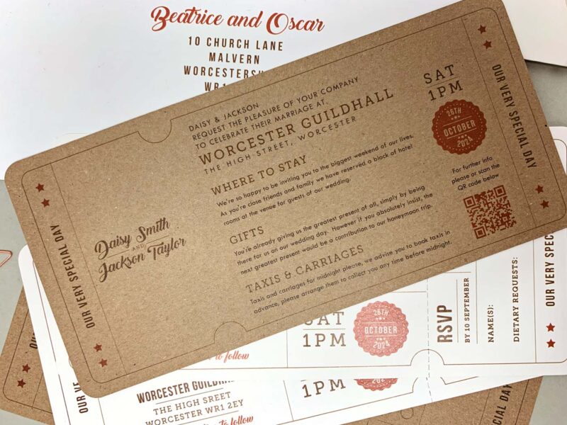 Retro Wedding Invitation Ticket