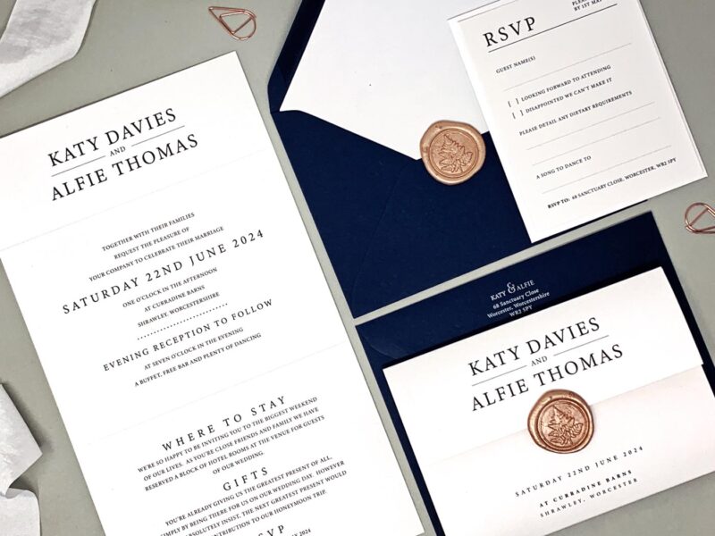 Classic Tri Fold Wedding Invitation