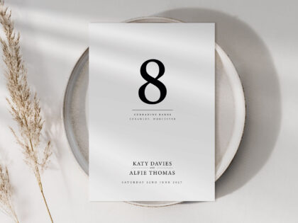 Classic Wedding Table Name