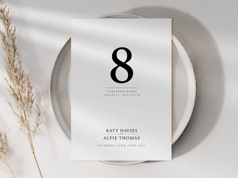 Classic Wedding Table Name